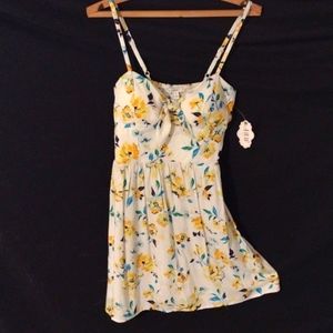 A.U.W. white Hawaiian floral rockabilly summer mini dress
